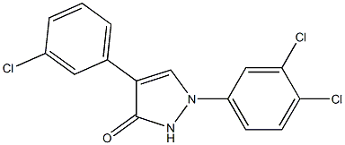 4-(3-chlorophenyl)-1-(3,4-dichlorophenyl)-1,2-dihydro-3H-pyrazol-3-one 结构式