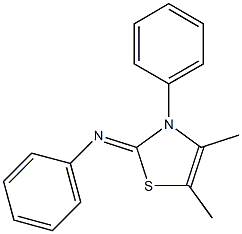 N1-(4,5-dimethyl-3-phenyl-2,3-dihydro-1,3-thiazol-2-yliden)aniline 结构式