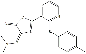 4-[(dimethylamino)methylidene]-2-{2-[(4-methylphenyl)thio]-3-pyridyl}-4,5-dihydro-1,3-oxazol-5-one 结构式