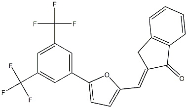2-({5-[3,5-di(trifluoromethyl)phenyl]-2-furyl}methylidene)indan-1-one 结构式