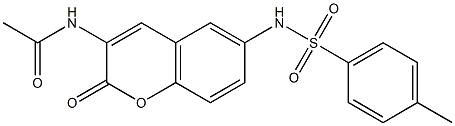 N1-(6-{[(4-methylphenyl)sulfonyl]amino}-2-oxo-2H-chromen-3-yl)acetamide 结构式