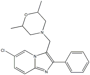 6-chloro-3-[(2,6-dimethylmorpholino)methyl]-2-phenylimidazo[1,2-a]pyridine 结构式