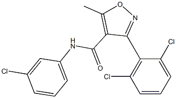 N4-(3-chlorophenyl)-3-(2,6-dichlorophenyl)-5-methyl-4-isoxazolecarboxamide 结构式