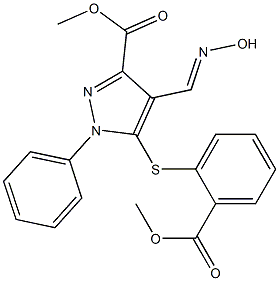 methyl 4-[(hydroxyimino)methyl]-5-{[2-(methoxycarbonyl)phenyl]sulfanyl}-1-phenyl-1H-pyrazole-3-carboxylate 结构式