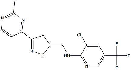 3-chloro-N-{[3-(2-methyl-4-pyrimidinyl)-4,5-dihydro-5-isoxazolyl]methyl}-5-(trifluoromethyl)-2-pyridinamine 结构式