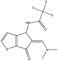 N-{5-[(Z)-(dimethylamino)methylidene]-6-oxo-4,6-dihydro-5H-cyclopenta[b]thiophen-4-yl}-2,2,2-trifluoroacetamide 结构式