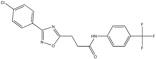 N1-[4-(trifluoromethyl)phenyl]-3-[3-(4-chlorophenyl)-1,2,4-oxadiazol-5-yl]propanamide 结构式