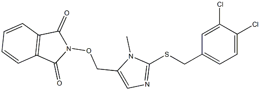 2-({2-[(3,4-dichlorobenzyl)sulfanyl]-1-methyl-1H-imidazol-5-yl}methoxy)-1H-isoindole-1,3(2H)-dione 结构式