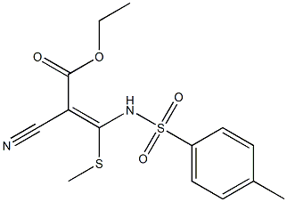 ethyl 2-cyano-3-{[(4-methylphenyl)sulfonyl]amino}-3-(methylthio)acrylate 结构式