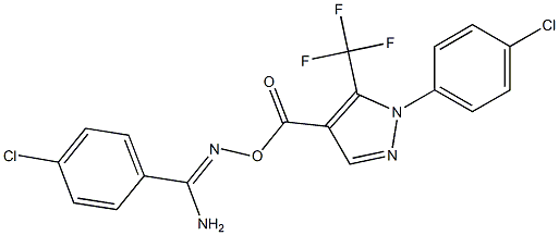 O1-{[1-(4-chlorophenyl)-5-(trifluoromethyl)-1H-pyrazol-4-yl]carbonyl}-4-chlorobenzene-1-carbohydroximamide 结构式