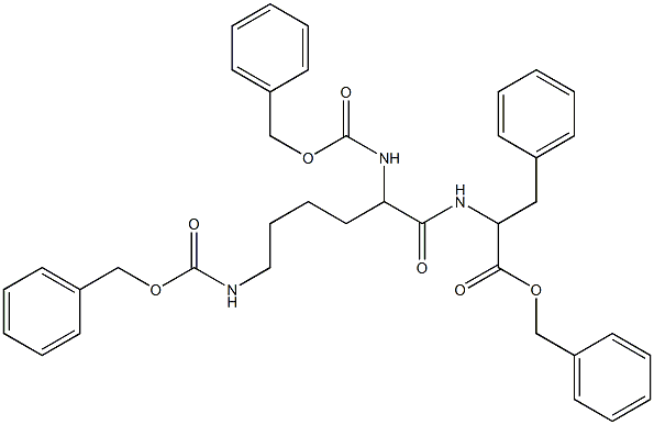 benzyl 2-[(2,6-di{[(benzyloxy)carbonyl]amino}hexanoyl)amino]-3-phenylpropanoate 结构式