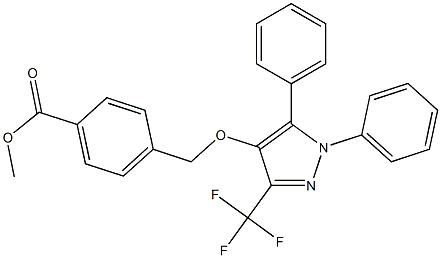 methyl 4-({[1,5-diphenyl-3-(trifluoromethyl)-1H-pyrazol-4-yl]oxy}methyl)benzenecarboxylate 结构式