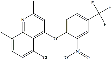 5-chloro-2,8-dimethyl-4-[2-nitro-4-(trifluoromethyl)phenoxy]quinoline 结构式