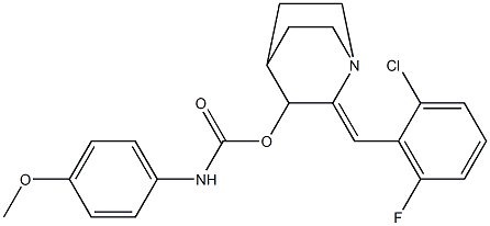 2-[(Z)-(2-chloro-6-fluorophenyl)methylidene]-1-azabicyclo[2.2.2]oct-3-yl N-(4-methoxyphenyl)carbamate 结构式