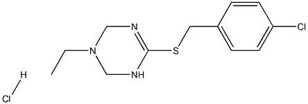 6-[(4-chlorobenzyl)thio]-3-ethyl-1,2,3,4-tetrahydro-1,3,5-triazine hydrochloride 结构式