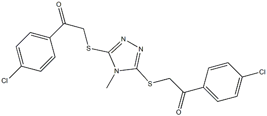 1-(4-chlorophenyl)-2-[(5-{[2-(4-chlorophenyl)-2-oxoethyl]thio}-4-methyl-4H-1,2,4-triazol-3-yl)thio]ethan-1-one 结构式