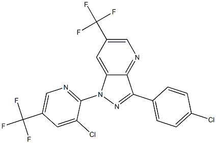 3-(4-chlorophenyl)-1-[3-chloro-5-(trifluoromethyl)-2-pyridinyl]-6-(trifluoromethyl)-1H-pyrazolo[4,3-b]pyridine 结构式