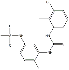 N-(3-{[(3-chloro-2-methylanilino)carbothioyl]amino}-4-methylphenyl)methanesulfonamide 结构式