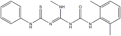 N-[[(anilinocarbothioyl)imino](methylamino)methyl]-N'-(2,6-dimethylphenyl)urea 结构式