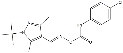 1-(tert-butyl)-4-[({[(4-chloroanilino)carbonyl]oxy}imino)methyl]-3,5-dimethyl-1H-pyrazole 结构式