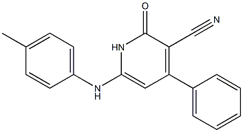 2-oxo-4-phenyl-6-(4-toluidino)-1,2-dihydropyridine-3-carbonitrile 结构式