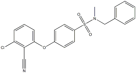 N1-benzyl-N1-methyl-4-(3-chloro-2-cyanophenoxy)benzene-1-sulfonamide 结构式