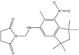 1-{[(1,1,3,3,6-pentamethyl-7-nitro-2,3-dihydro-1H-inden-5-yl)amino]methyl}pyrrolidine-2,5-dione 结构式