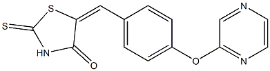 5-{(E)-[4-(2-pyrazinyloxy)phenyl]methylidene}-2-thioxo-1,3-thiazolan-4-one 结构式