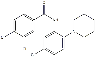 3,4-dichloro-N-(5-chloro-2-piperidinophenyl)benzenecarboxamide 结构式