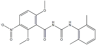 N-(2,6-dimethoxy-3-nitrobenzoyl)-N'-(2,6-dimethylphenyl)urea 结构式
