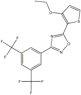 3-[3,5-di(trifluoromethyl)phenyl]-5-(3-ethoxy-2-thienyl)-1,2,4-oxadiazole 结构式