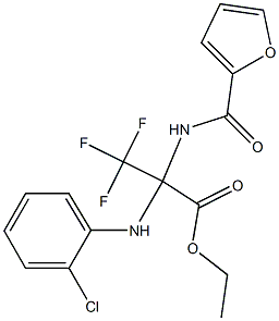 ethyl 2-(2-chloroanilino)-3,3,3-trifluoro-2-[(2-furylcarbonyl)amino]propanoate 结构式