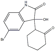 5-bromo-3-hydroxy-3-(2-oxocyclohexyl)indolin-2-one 结构式