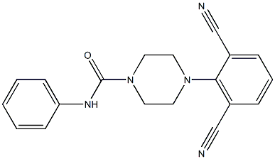 N1-phenyl-4-(2,6-dicyanophenyl)piperazine-1-carboxamide 结构式