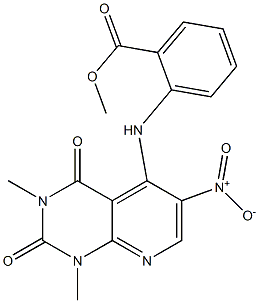 methyl 2-[(1,3-dimethyl-6-nitro-2,4-dioxo-1,2,3,4-tetrahydropyrido[2,3-d]pyrimidin-5-yl)amino]benzenecarboxylate 结构式