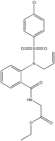 ethyl 2-[(2-{allyl[(4-chlorophenyl)sulfonyl]amino}benzoyl)amino]acetate 结构式