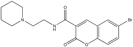6-bromo-2-oxo-N-(2-piperidinoethyl)-2H-chromene-3-carboxamide 结构式