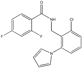 N-[2-chloro-6-(1H-pyrrol-1-yl)benzyl]-2,4-difluorobenzenecarboxamide 结构式