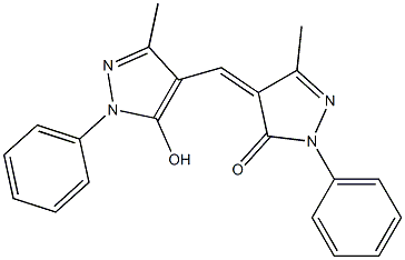 4-[(5-hydroxy-3-methyl-1-phenyl-1H-pyrazol-4-yl)methylidene]-3-methyl-1-phenyl-4,5-dihydro-1H-pyrazol-5-one 结构式