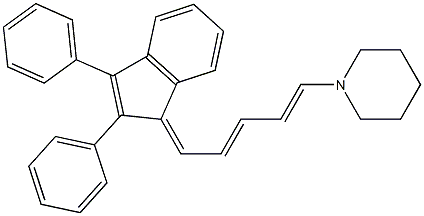 1-[5-(2,3-diphenyl-1H-inden-1-yliden)penta-1,3-dienyl]piperidine 结构式