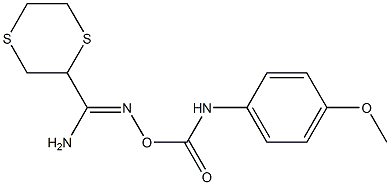 N'-{[(4-methoxyanilino)carbonyl]oxy}-1,4-dithiane-2-carboximidamide 结构式