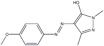 4-[2-(4-methoxyphenyl)diaz-1-enyl]-1,3-dimethyl-1H-pyrazol-5-ol 结构式