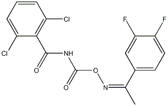 (2,6-dichlorophenyl){[({[1-(3,4-difluorophenyl)ethylidene]amino}oxy)carbonyl]amino}methanone 结构式