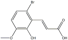 (E)-3-(6-bromo-2-hydroxy-3-methoxyphenyl)acrylic acid 结构式