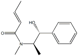 (E)-N-((1R,2R)-1-hydroxy-1-phenylpropan-2-yl)-N-methylbut-2-enamide 结构式