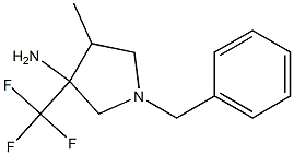1-Benzyl-4-methyl-3-trifluoromethyl-pyrrolidin-3-ylamine 结构式