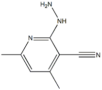 2-hydrazinyl-4,6-dimethylpyridine-3-carbonitrile 结构式