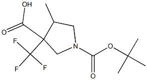 4-Methyl-3-trifluoromethyl-pyrrolidine-1,3-dicarboxylic acid 1-tert-butyl ester 结构式