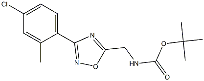 3-(4-氯-2-甲基苯基)-5-BOC-氨甲基-1,2,4-噁二唑 结构式