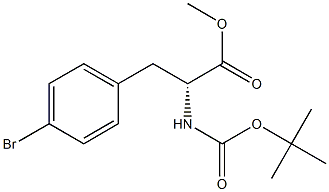 (R)-N-BOC-4-溴-苯丙氨甲酯 结构式